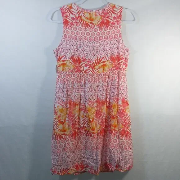 Old Navy Print Pintuck Swing Dress Summer Size Small - Picture 6 of 9